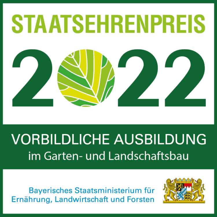 Staatsehrenpreises 2022 für vorbildliche Ausbildung Garten Reichl in Bad Wiessee