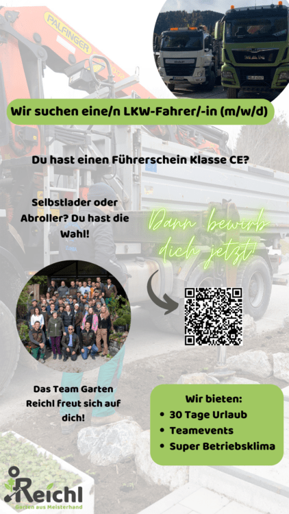 Wir suchen eine/n LKW Fahrer/in Bad Wiessee Garten Reichl